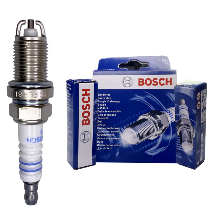 شمع پایه کوتاه دو پلاتین بوش BOSCHروسیه اصلی بسته ۴عددی