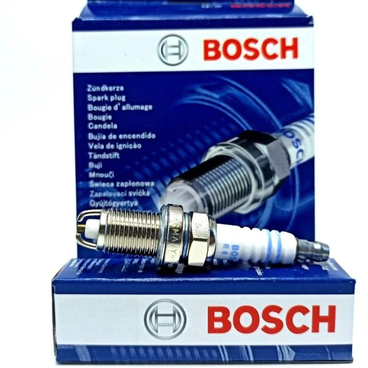 شمع پایه کوتاه دو پلاتین بوش BOSCHروسیه اصلی بسته ۴عددی